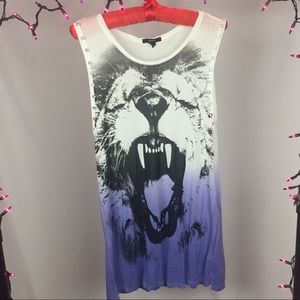 Purple Dip Died Lion Roar Punk Tee